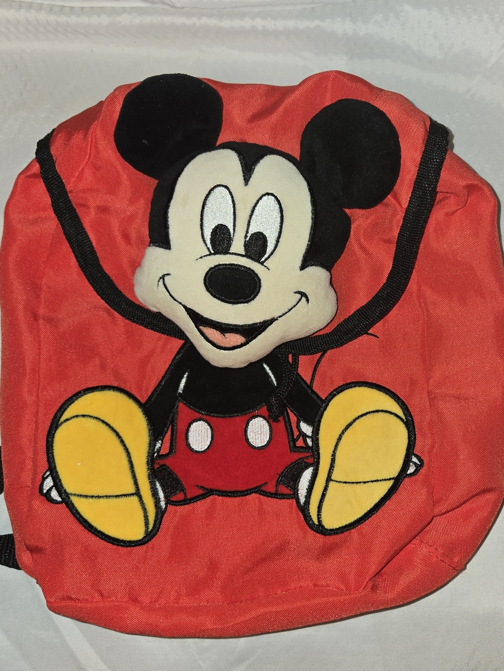 Disney Mickey Mouse Toddler / Kids Red Backpack Bag w/ 3D Plush Head.